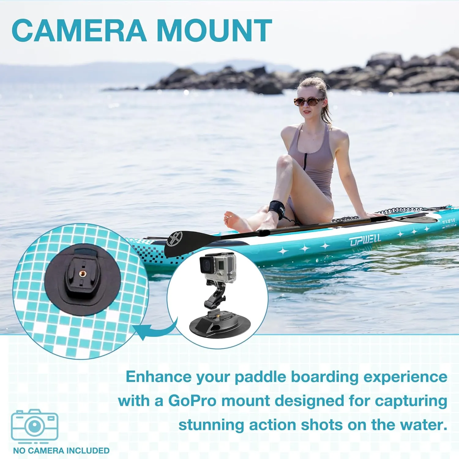 UPWELL 10'6"/11'/11'6" Inflatable Paddle Board, Stand Up Paddle Board for Youth & Adults, Stable Design, Premium SUP Accessories, Backpack, 10L Dry Bag, Paddle, Leash, Hand Pump, Fins