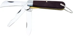 UTICA Cutlery 11-3558 Workman Series 3 Blade Electrician's Knife with Shackle, 3.75-Inch, Brown/Stainless