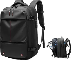 Vaccage-Vaccage Backpack, 60L Expandable Vaccage Bag with Pump, Waterproof Anti Theft Vacuum Back Pack for Travel & Business (Black)