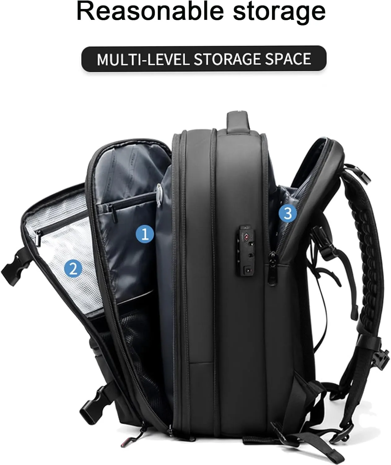 Vaccage-Vaccage Backpack, 60L Expandable Vaccage Bag with Pump, Waterproof Anti Theft Vacuum Back Pack for Travel & Business (Black)