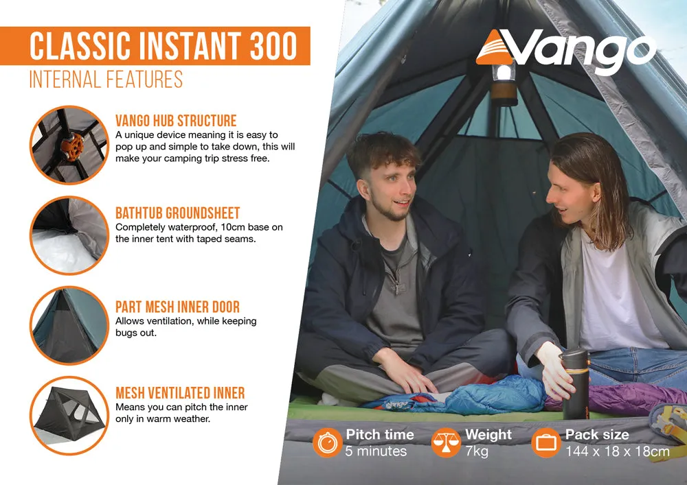 Vango Classic Instant 300 Deep Blue 2025