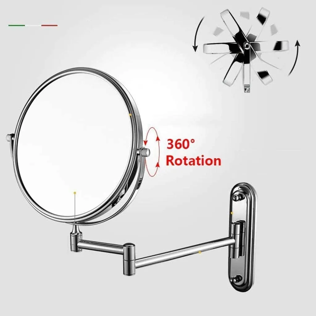Vanity Mirror Makeup Mirror Vanity Mirror Wall Mounted Shaving Cosmetic Mirror Extending Folding Double Sided 7X Magnification Bathroom Cosmetic Mirror(C,8 inch)