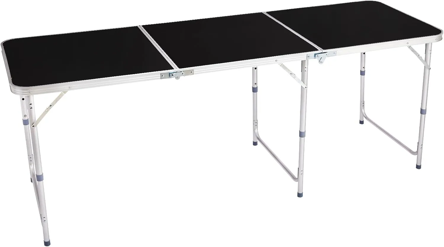 Vasitelan Folding Portable Camping Table, Outdoor Dining Picnic Table for Grill, DJ, BBQ, Dining, Picnic, Cooking, Beach, Garden (Black, 6 FT)