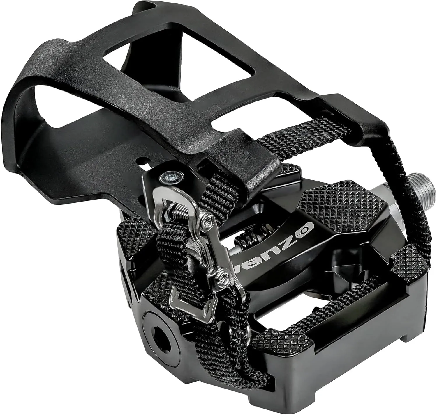 Venzo Bike Toe Clips Cages & Pedals - Compatible with Shimano SPD - Fixed or Adjustable Bicycle Toe Clips & Cleats for Fitness Indoor Exercise Bikes