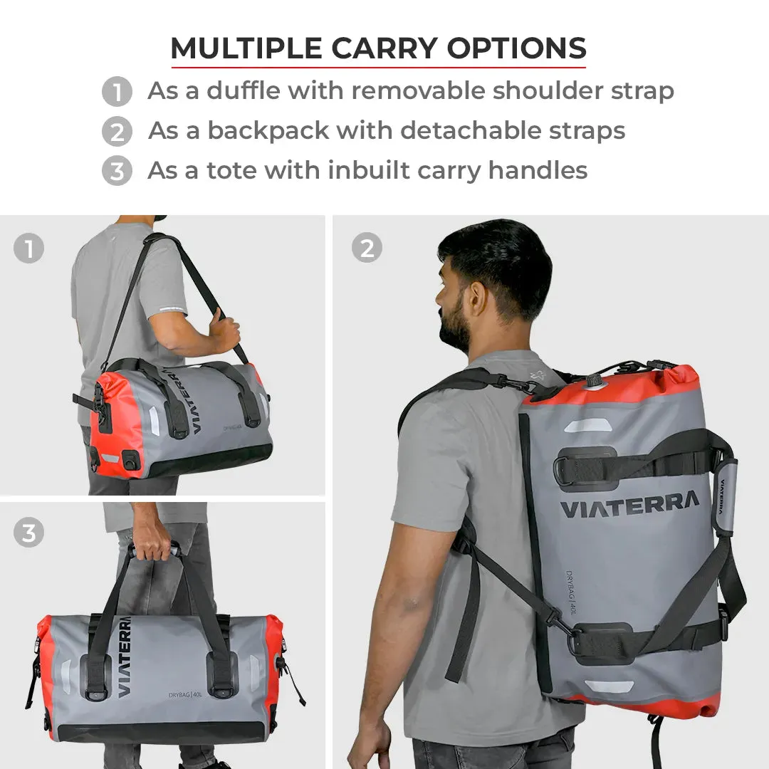 ViaTerra DryBag 40L - 100% Waterproof Motorcycle Tailbag (Universal)