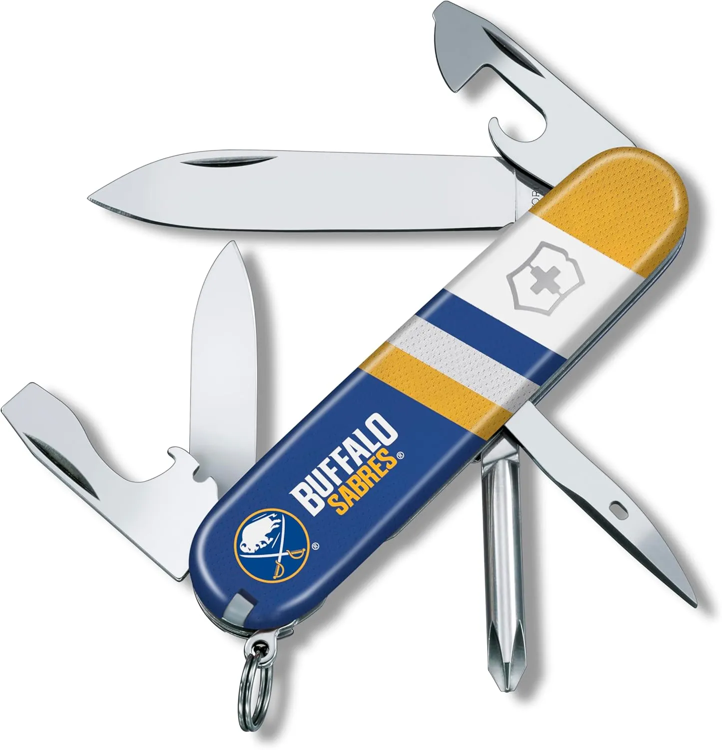Victorinox Tinker Swiss Army Knife – Compact 12 Function Swiss Made Pocket Knife with Large Blade, Small Blade and Bottle Opener – Buffalo Sabres