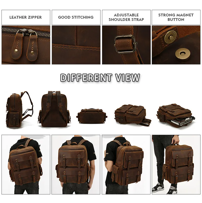 Vintage Leather Backpack - Rugged, Stylish, and Functional