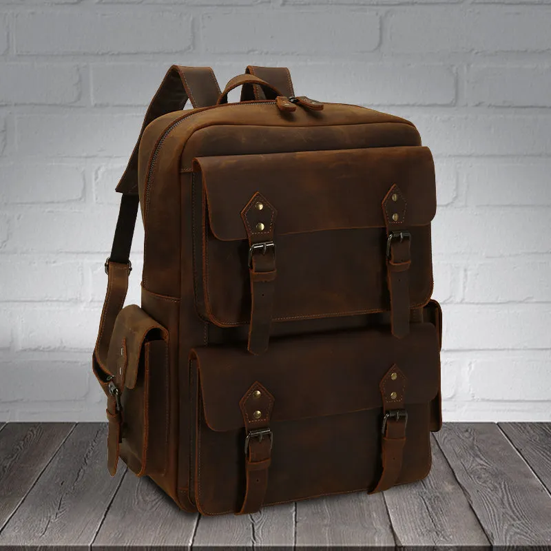 Vintage Leather Backpack - Rugged, Stylish, and Functional