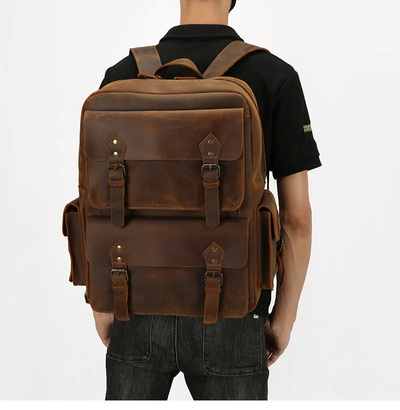 Vintage Leather Backpack - Rugged, Stylish, and Functional