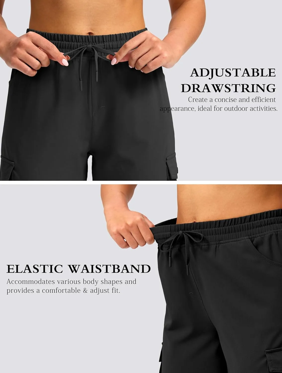 Viodia 15" Long Shorts for Women Hiking Cargo Bermuda Shorts Lightweight Knee Length Capris for Summer Travel Fishing