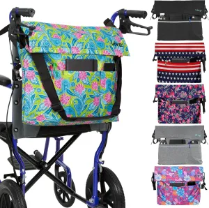 Vive XL Wheelchair Accessories Bag - Waterproof, Scratch-Resistant, Double-Stitched, Machine Washable for Adults, Seniors, 15 Colors - Storage Walker Backpack to Hang on Back of Wheel Chair