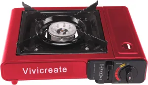 Vivicreate 8500 BTU Portable Stove, Camping Stove, Butane Stove,Butane Burner, Outdoor stove (Red)