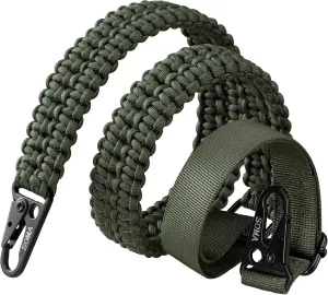 VVAAGG 2 Point Sling Adjustable 550 Paracord Sling Strap with Metal Hooks