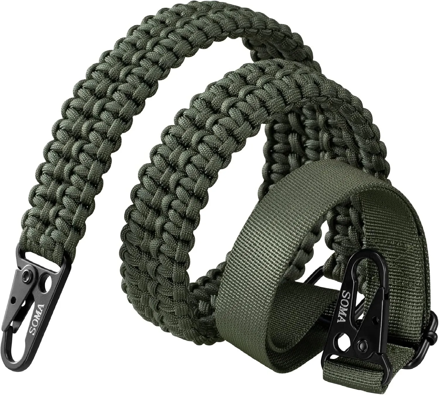 VVAAGG 2 Point Sling Adjustable 550 Paracord Sling Strap with Metal Hooks