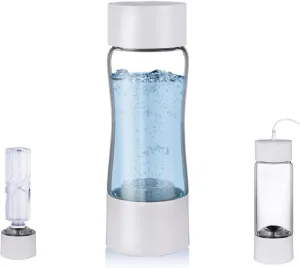 Water Purifiers, Portable Hydrogen Rich Water Bottle Generator Ionizer SPE & PEM Dual Chamber Maker Ionizer Mode 3 Mins and 10 Mins Max 4000 PPB with Bottle Adapter Inhaler and Self-Cleaning Mode
