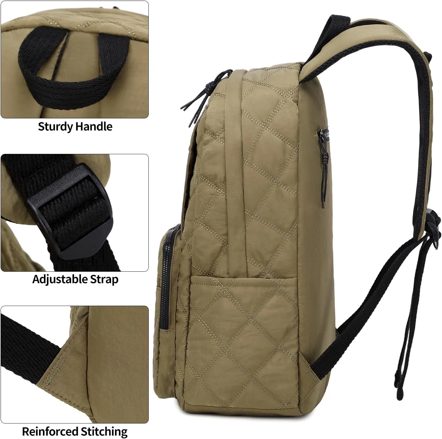 Waterproof 15.6" Laptop Backpack for Women and Men, Hiking Travel Purse