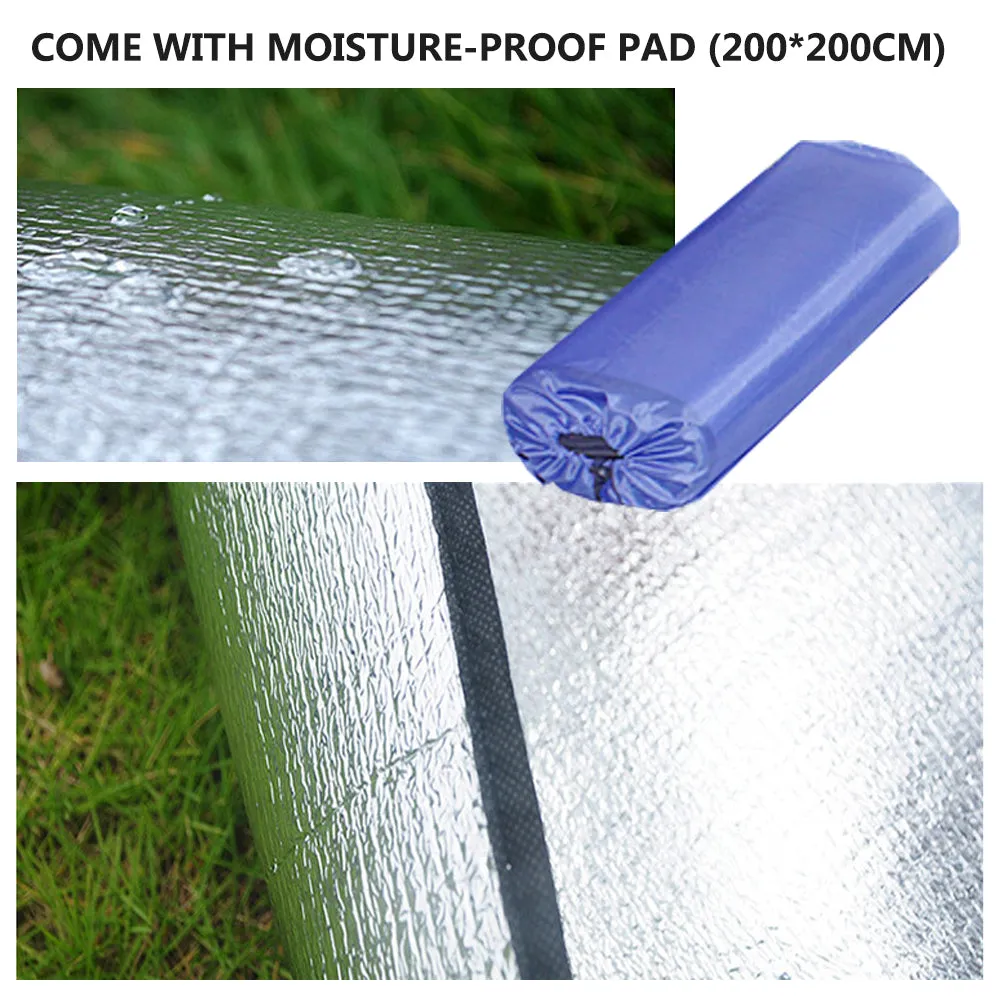 Waterproof Automatic Camping Tent 3-4 Person Come with Moisture Proof Pad(Blue)-SA_Rural