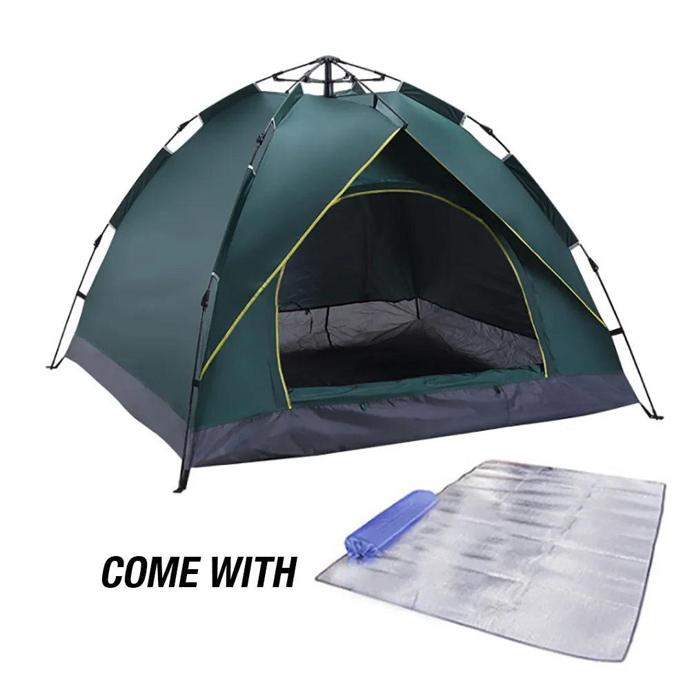 Waterproof Automatic Camping Tent 3-5 Person Come with Moisture Proof Pad(Green)-SA_Metro