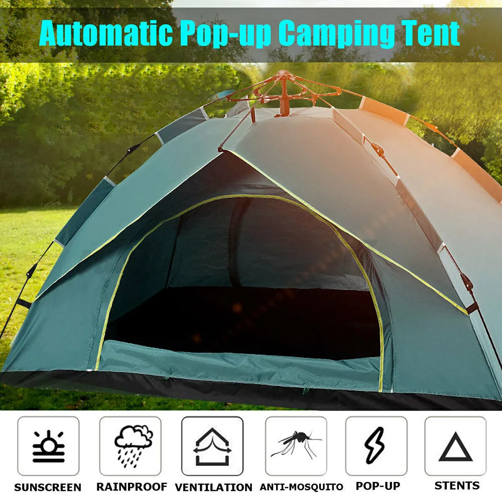 Waterproof Automatic Camping Tent 3-5 Person Come with Moisture Proof Pad(Green)-SA_Metro