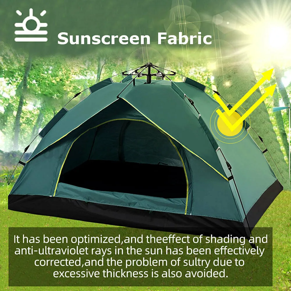 Waterproof Automatic Camping Tent 3-5 Person Come with Moisture Proof Pad(Green)-SA_Metro