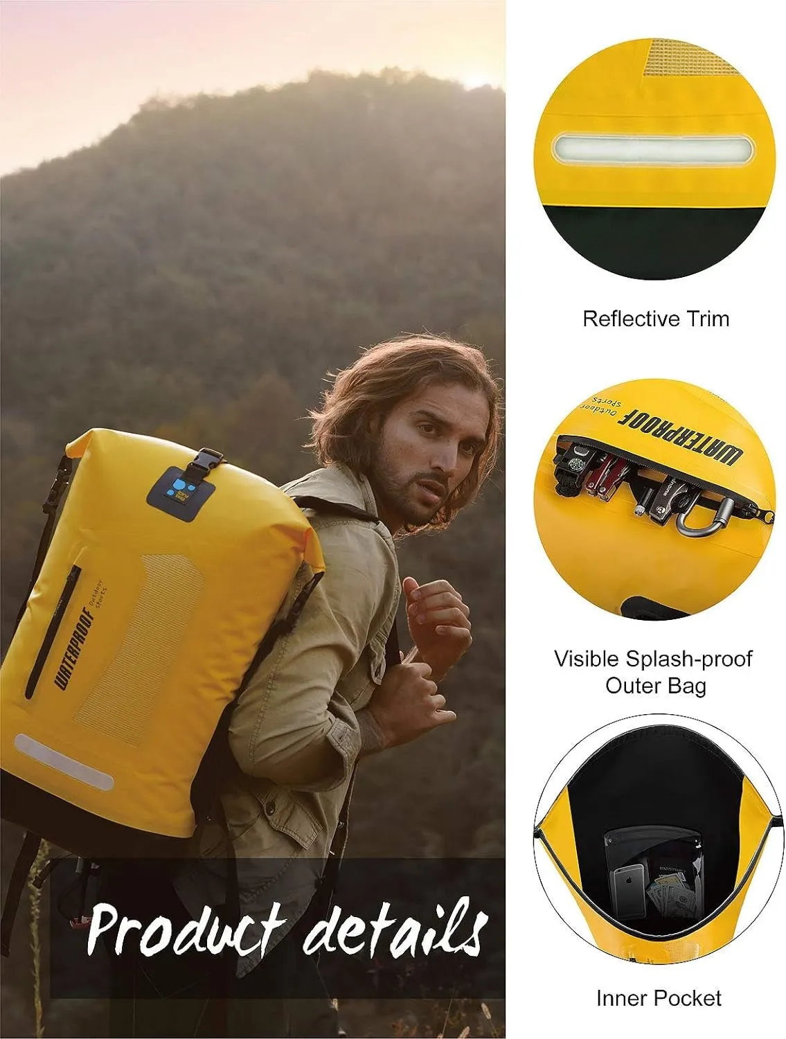 waterproof backpack dry bag 20L/30L/40L for outdoor adventures