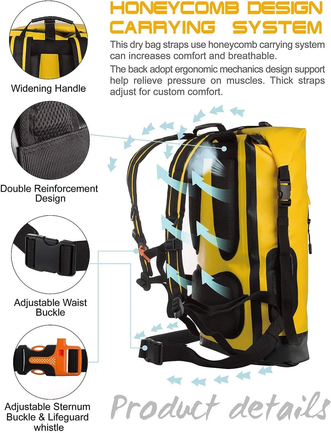 waterproof backpack dry bag 20L/30L/40L for outdoor adventures