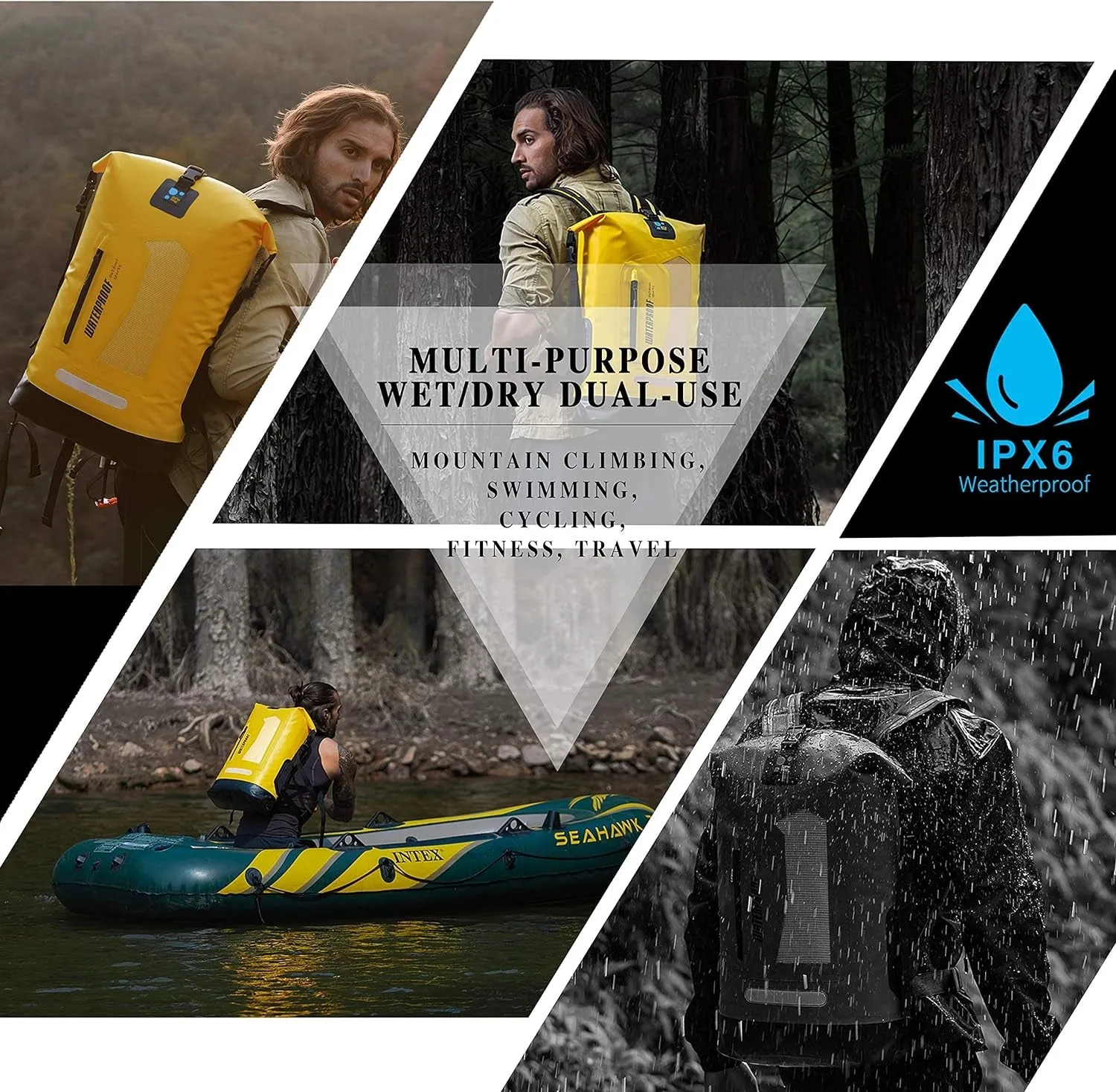 waterproof backpack dry bag 20L/30L/40L for outdoor adventures