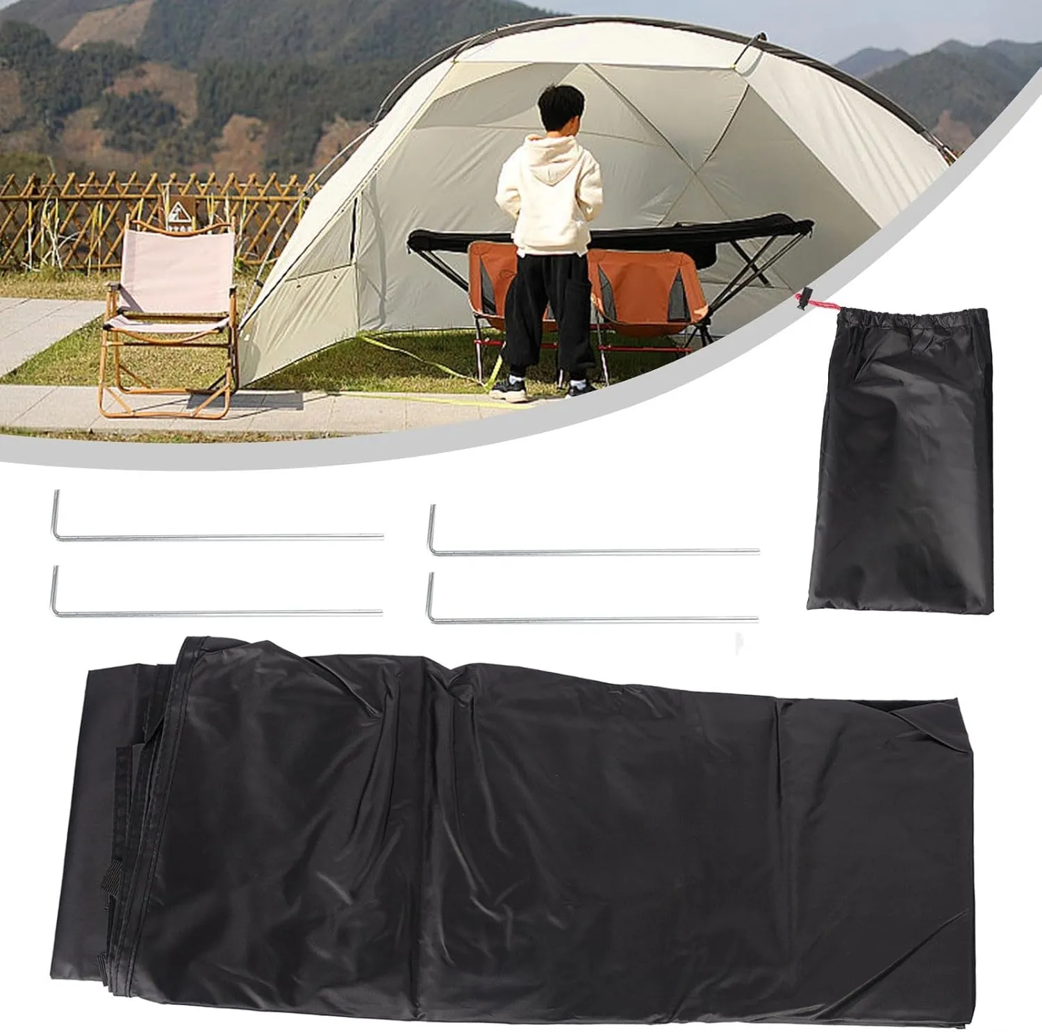 Waterproof Camping Tent Footprint Tarp, Heavy Duty Tent Floor Saver, Ground Sheet Mat For Hiking, Beach, Backpacking(200x120cm)