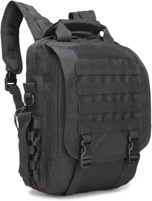 Waterproof Military Tactical Molle Backpack, 14"(inch) Laptop Sling Bag for Hiking Travel Trekking Camping