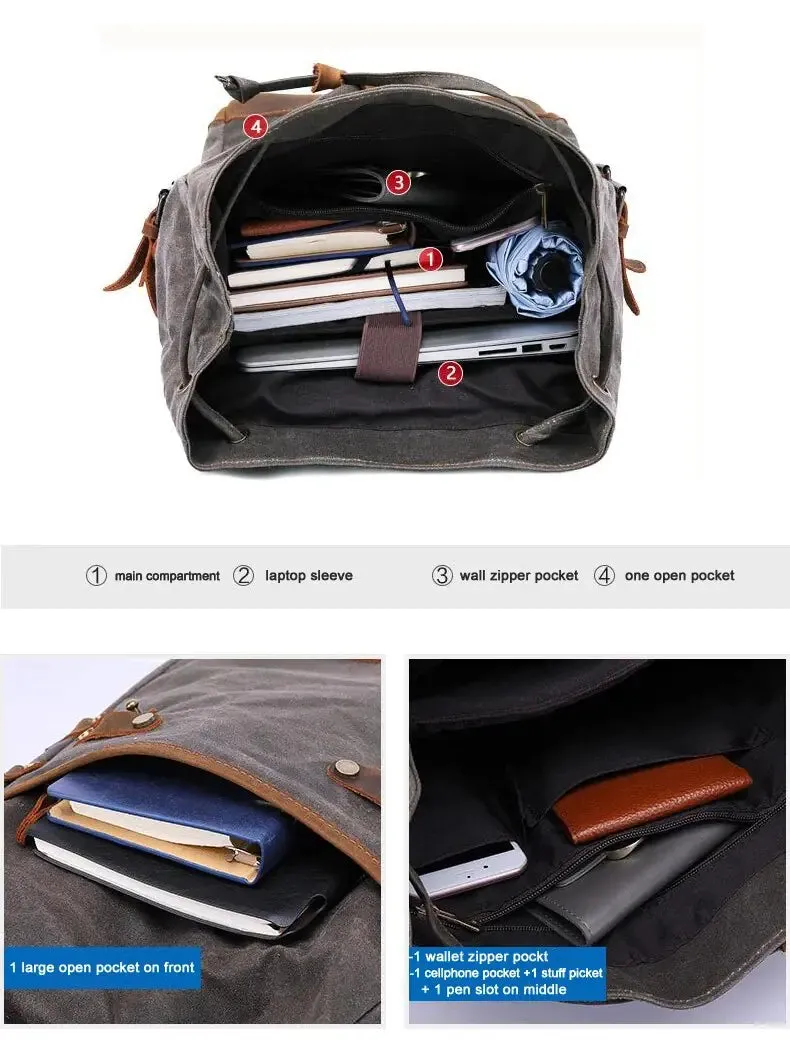 Waterproof Waxed Canvas Backpack