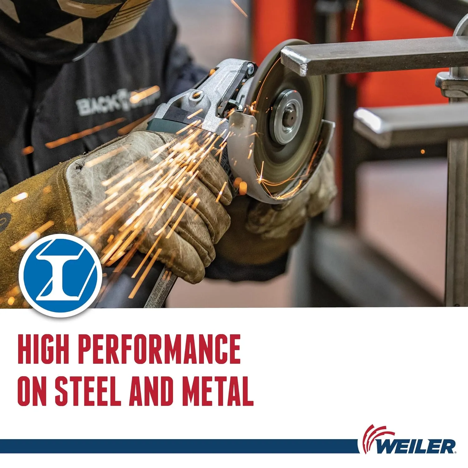Weiler 57120 Tiger 4-1/2" Grinding Wheel, Type 27, 1/4" Thick, A24R, 5/8"-11 UNC Nut (Pack of 10)
