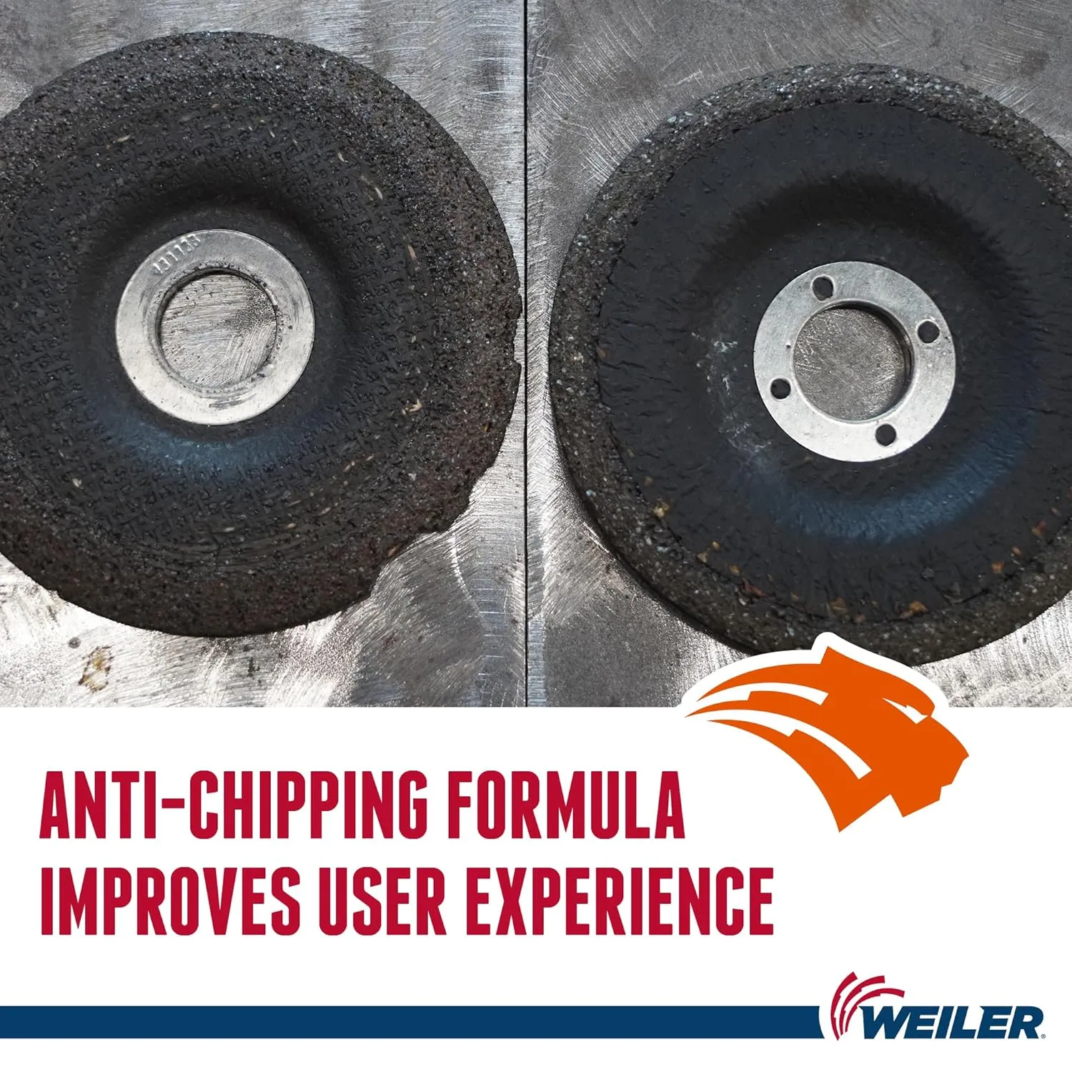 Weiler 57120 Tiger 4-1/2" Grinding Wheel, Type 27, 1/4" Thick, A24R, 5/8"-11 UNC Nut (Pack of 10)