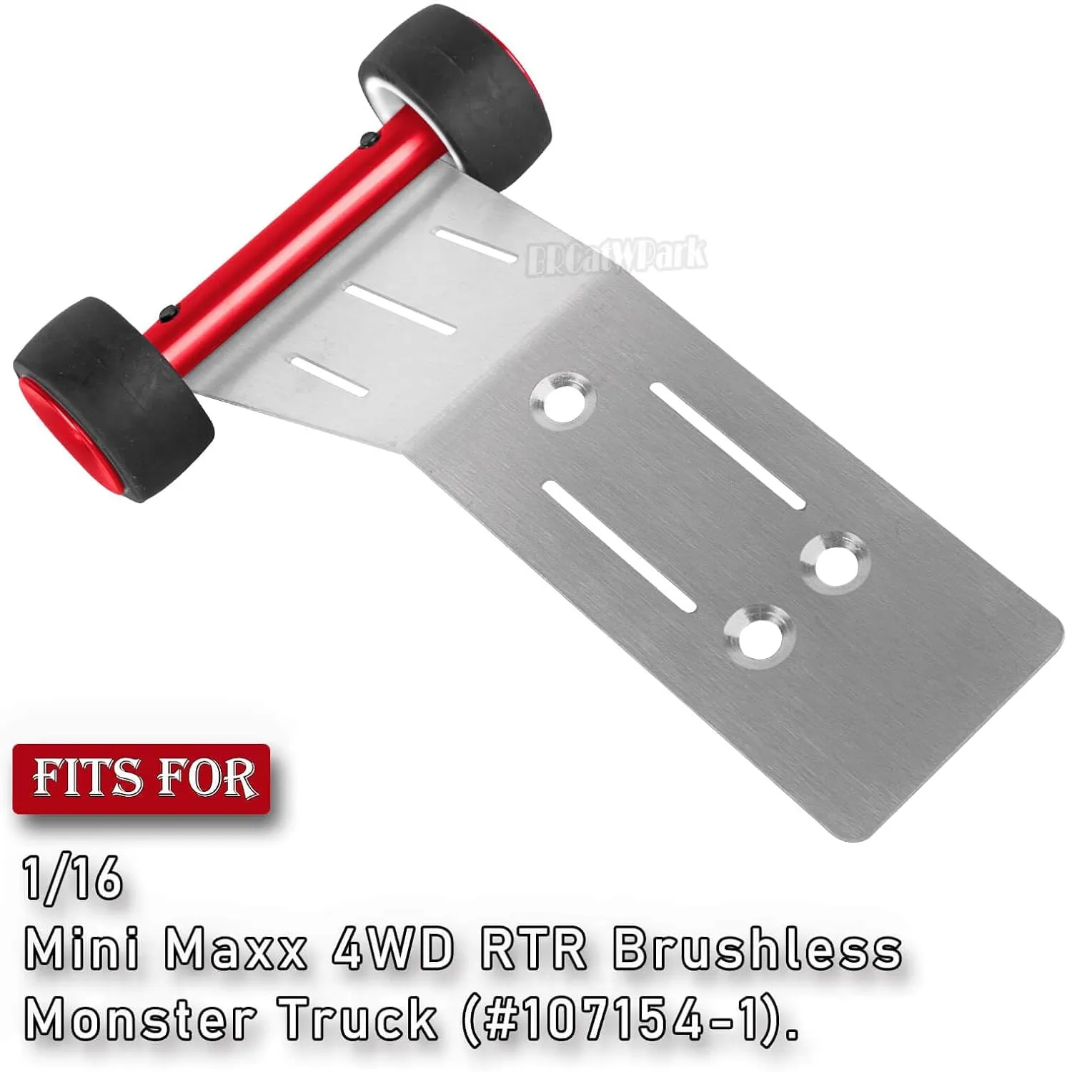 Wheelie Bar Set Upgrades Part for 1/16 Mini Maxx 4WD RTR Brushless Monster Truck (#107154-1),RC Aluminum Wheelie Bar Set Hop Up,Red