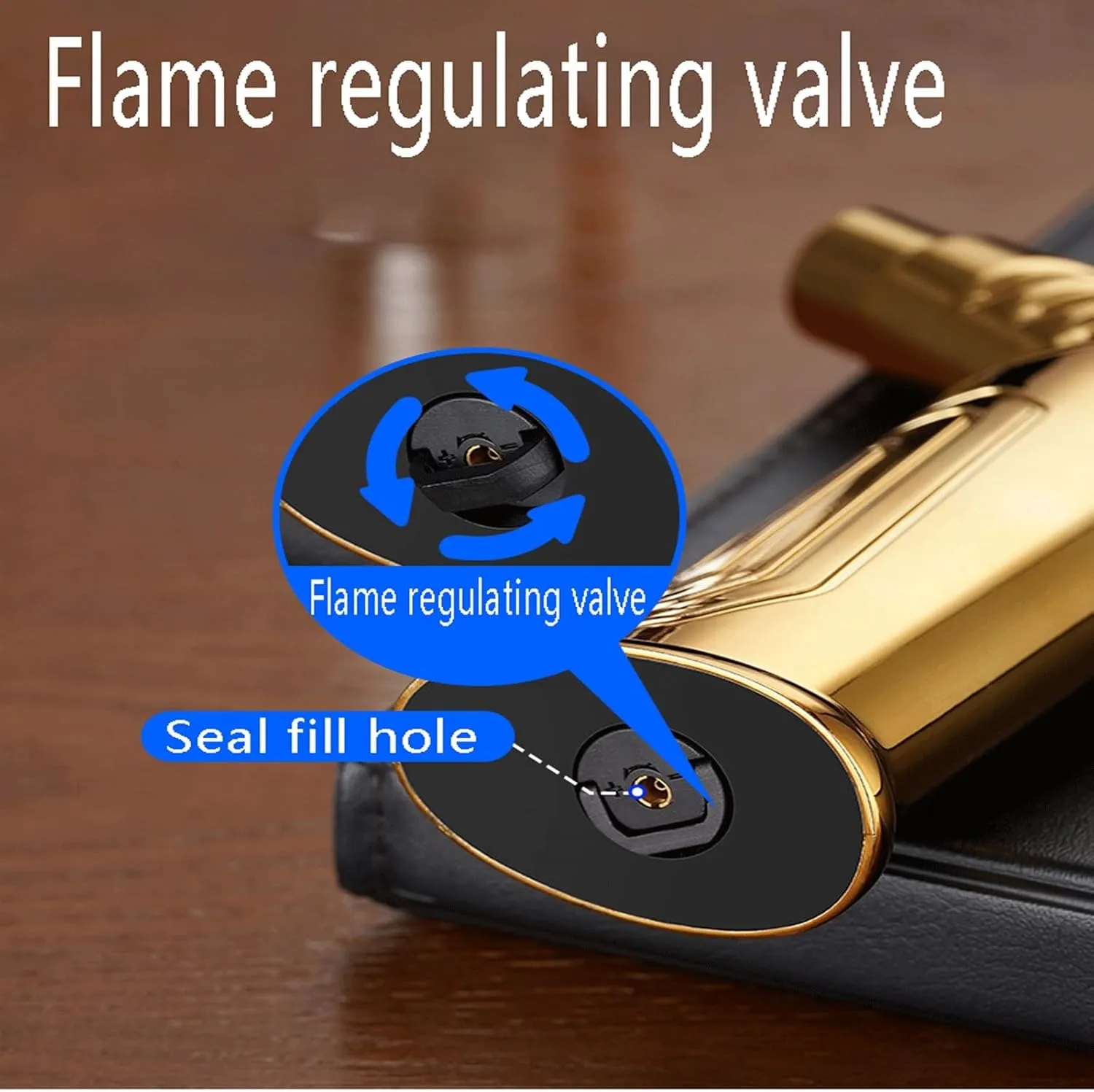Windproof Jet Torch Lighter, Filled with Butane Gas, Adjustable Flame, Safety Lock, Single/Triple Jet Flame, Suitable for Gifting to Husband and Relatives (Fuel not Included)(Black1)