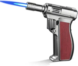 Windproof Lighter, Made Metal, Strong Flame, Adjustable Flame Size, Portable Design, Butane refillable, with Safety Lock and Flame Lock Button, Safer and More Convenient(B