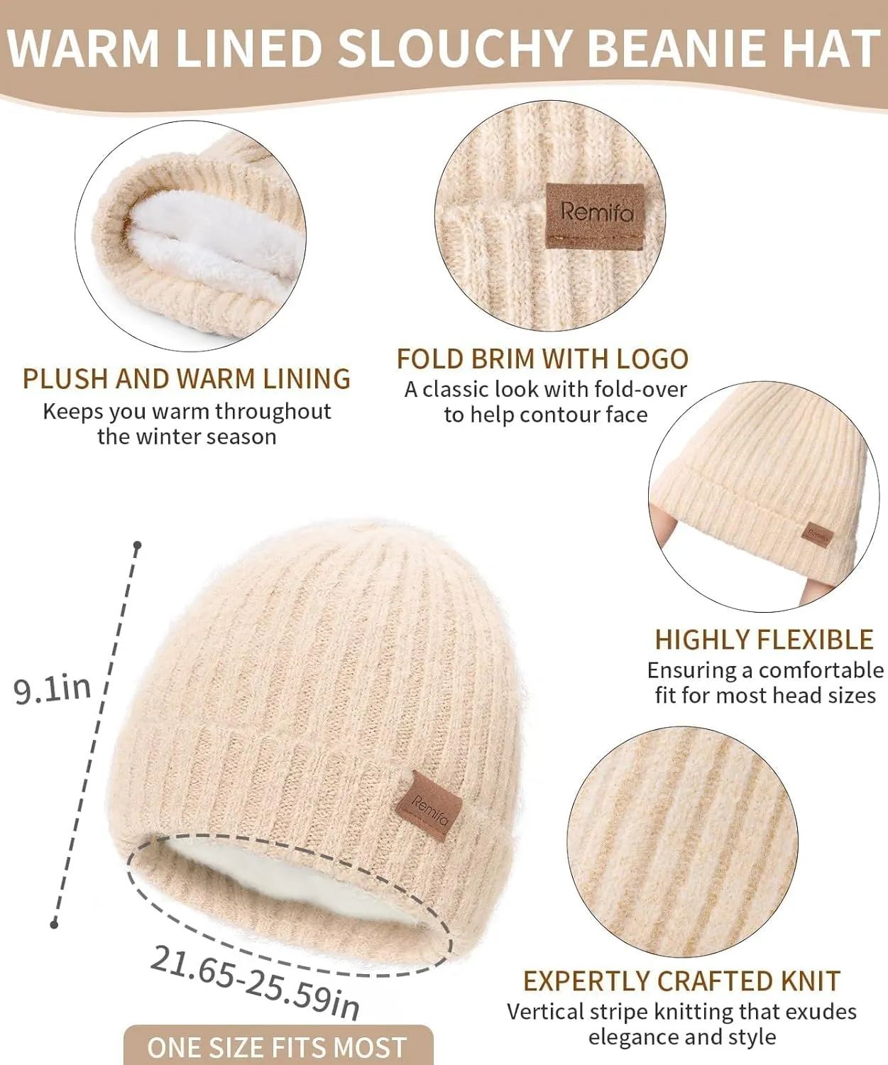 Women Winter Warm Knit Hat Beanie Long Neck Scarf Touchscreen Gloves Set Fleece Skull Cap Valentines Gifts for Men Women Teen
