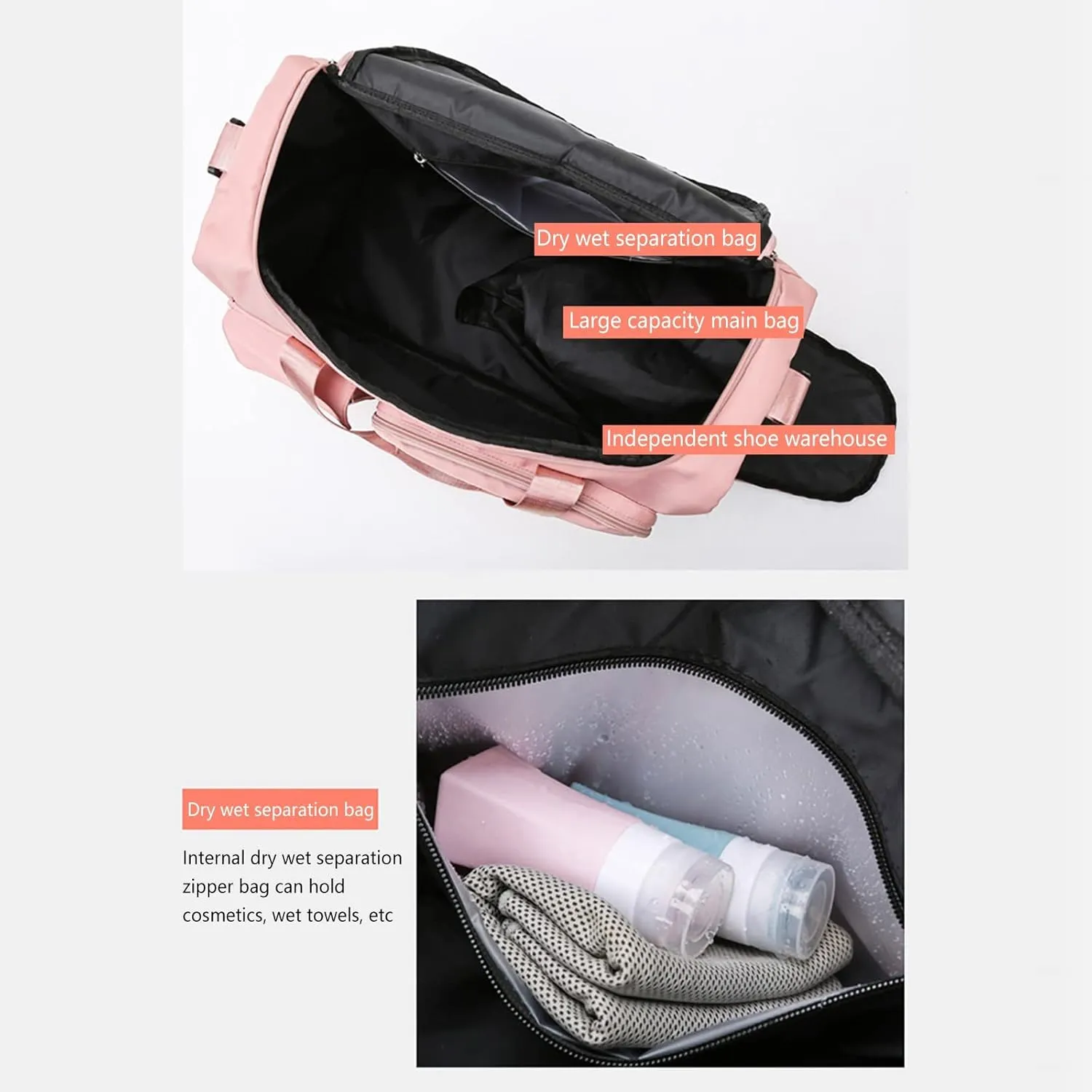Womens Gym Bag with Shoes Compartment,28L Duffel Bags for Traveling,Gym Duffle Bag for Sports Yoga Workout Travel
