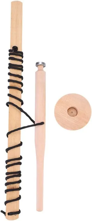 Wood Drilling Fire Making Tool, Survival Fire Starter Kit with Ergonomic Handle and Long Fireboard for Outdoor Camping Hiking Exploring