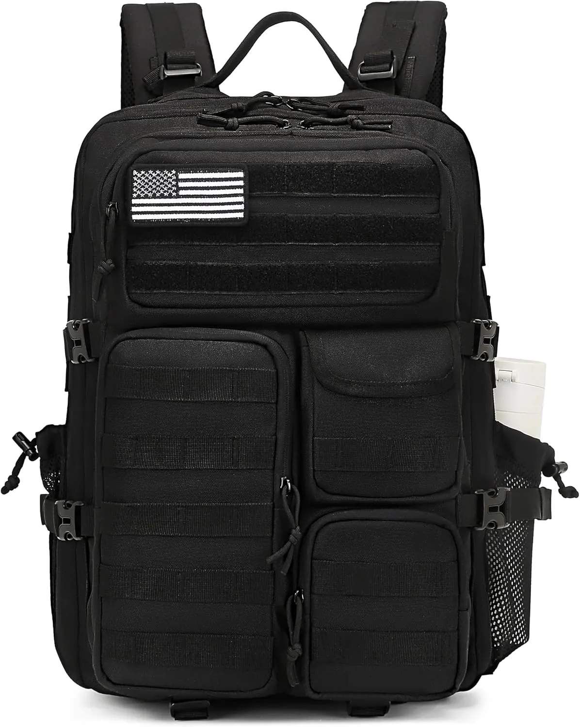 Wotony Tactical Backpack - Military waterproof backpack with multiple pockets and tactical gear for the outdoors (Black, 45L)