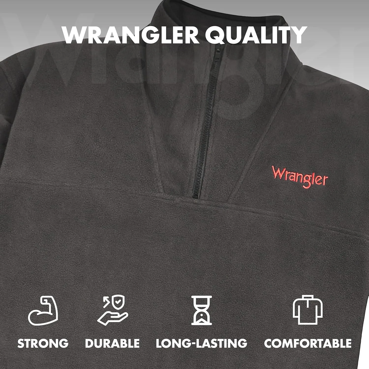 Wrangler Men's Big and Tall Polar Fleece Quarter Zip Pullover with Pockets