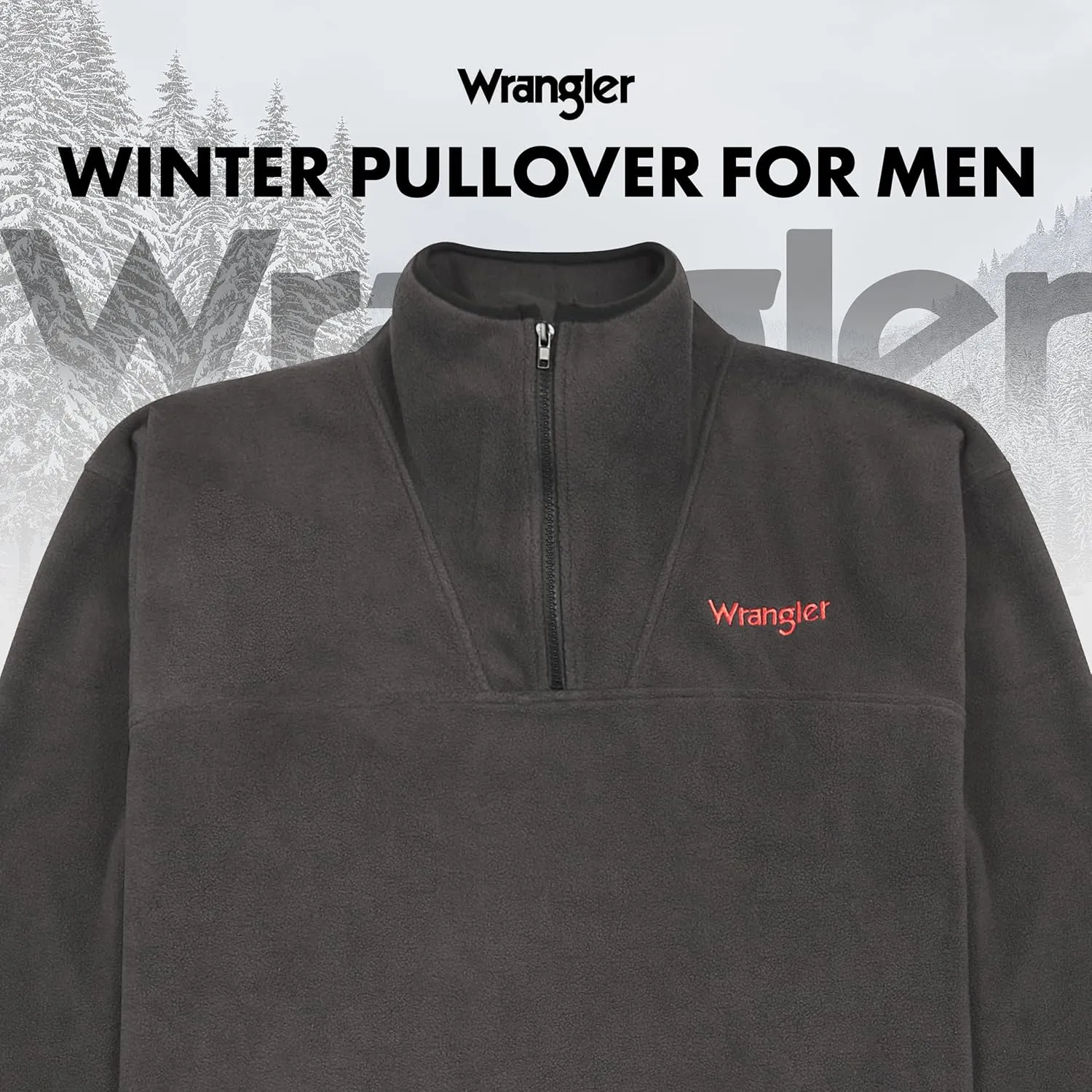 Wrangler Men's Big and Tall Polar Fleece Quarter Zip Pullover with Pockets
