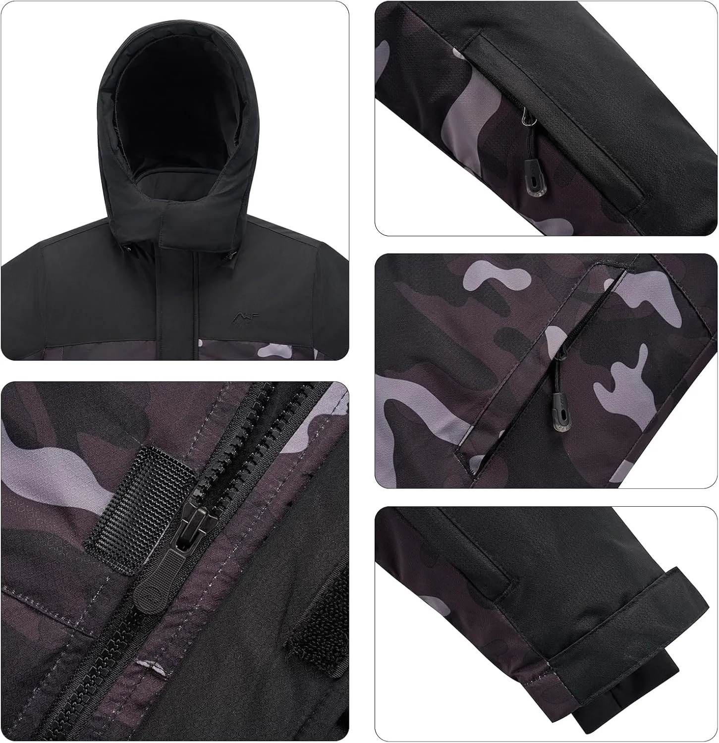 WULFUL Kid's Waterproof Ski Jacket Warm Fleece Hooded Boy's and Girl's Winter Snow Coat Outwear,Windproof RainCoat