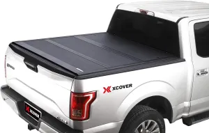 Xcover Low Profile Hard Folding Truck Bed Tonneau Cover, Compatible with 2004-2014 F150, 2006-14 Lincoln Mark LT Pickup 5.5 Ft Styleside Bed