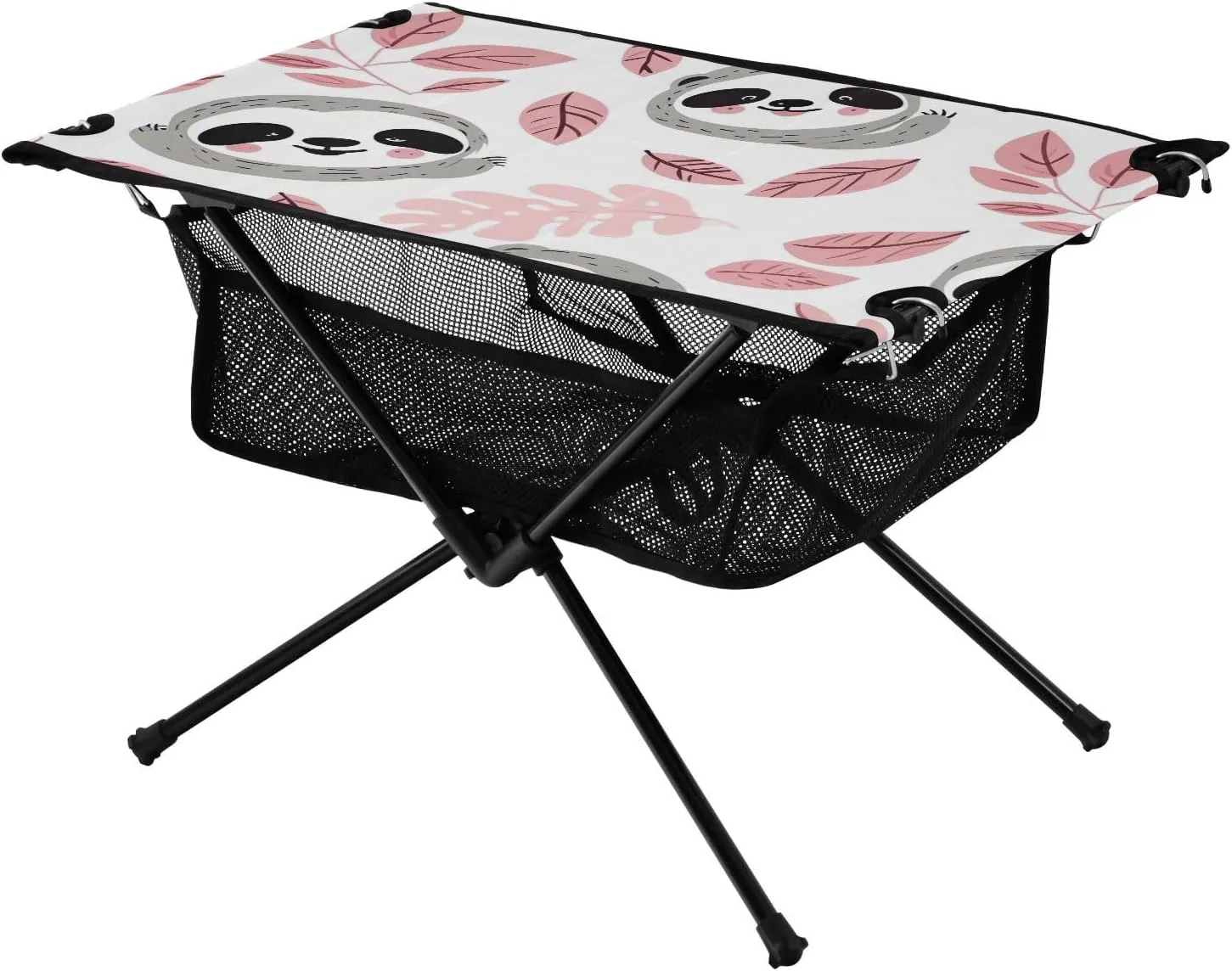 xigua Cartoon Sloth Folding Camping Table,Portable Camp Table with Carry Bag Beach Table Folding Table for Picnic, Camp,Party,Travel90