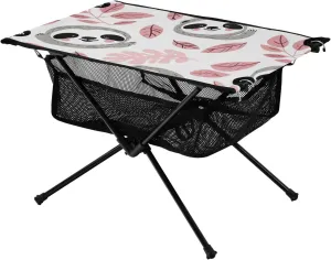 xigua Cartoon Sloth Folding Camping Table,Portable Camp Table with Carry Bag Beach Table Folding Table for Picnic, Camp,Party,Travel90