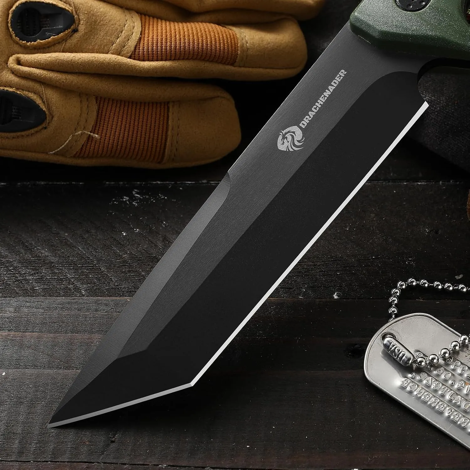XR-B01-FT Tanto Knife Survival Fulltang Outdoor fixed blade Knife 5mm thick steel with ABS Sheath