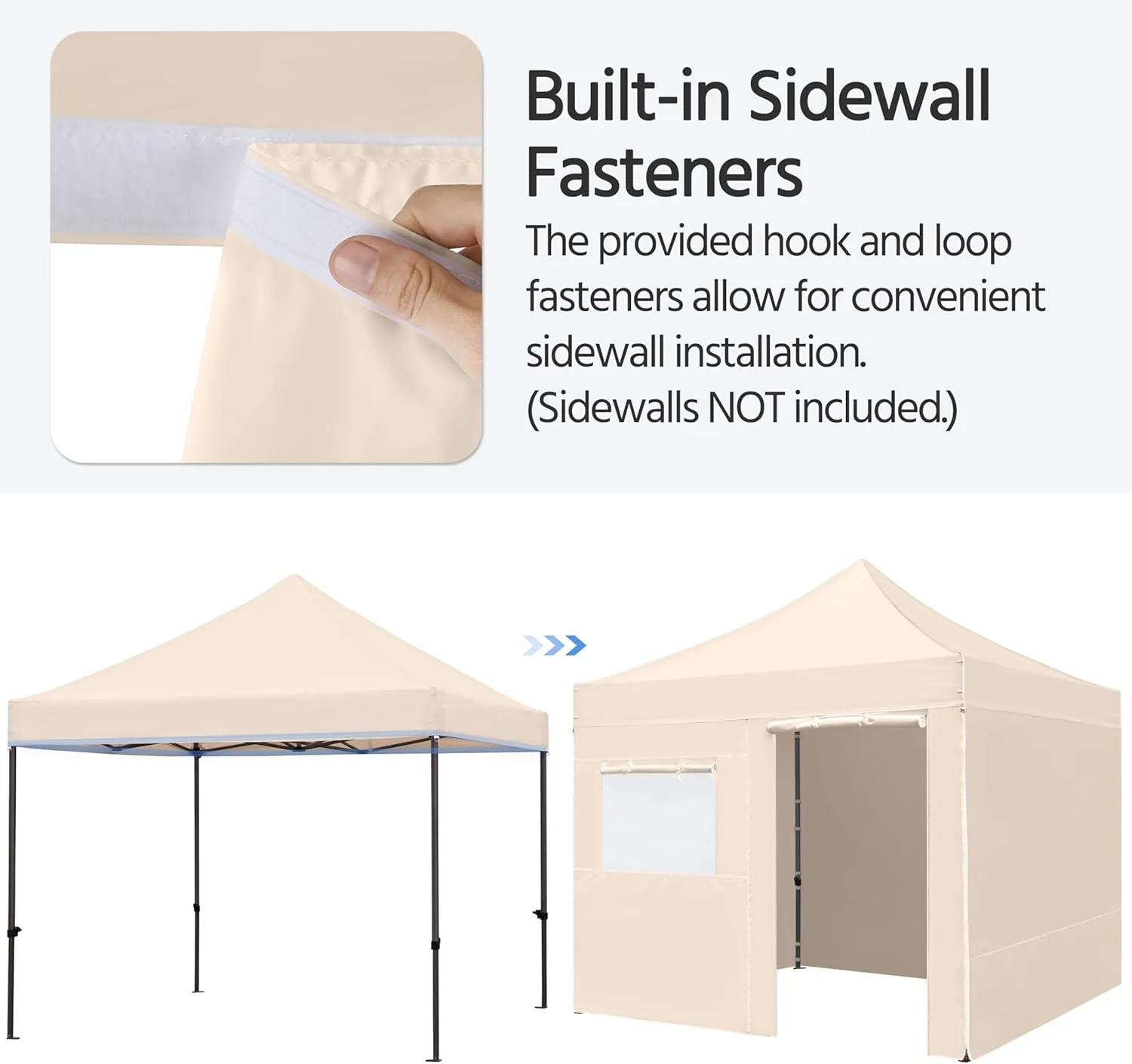 Yaheetech Canopy Tent, Commercial Instant Heavy Duty Canopy, 500D Waterproof Adjustable Canopy with Wheeled Carry Bag, 4 Sandbags and 4 Stakes (10x10, Beige)