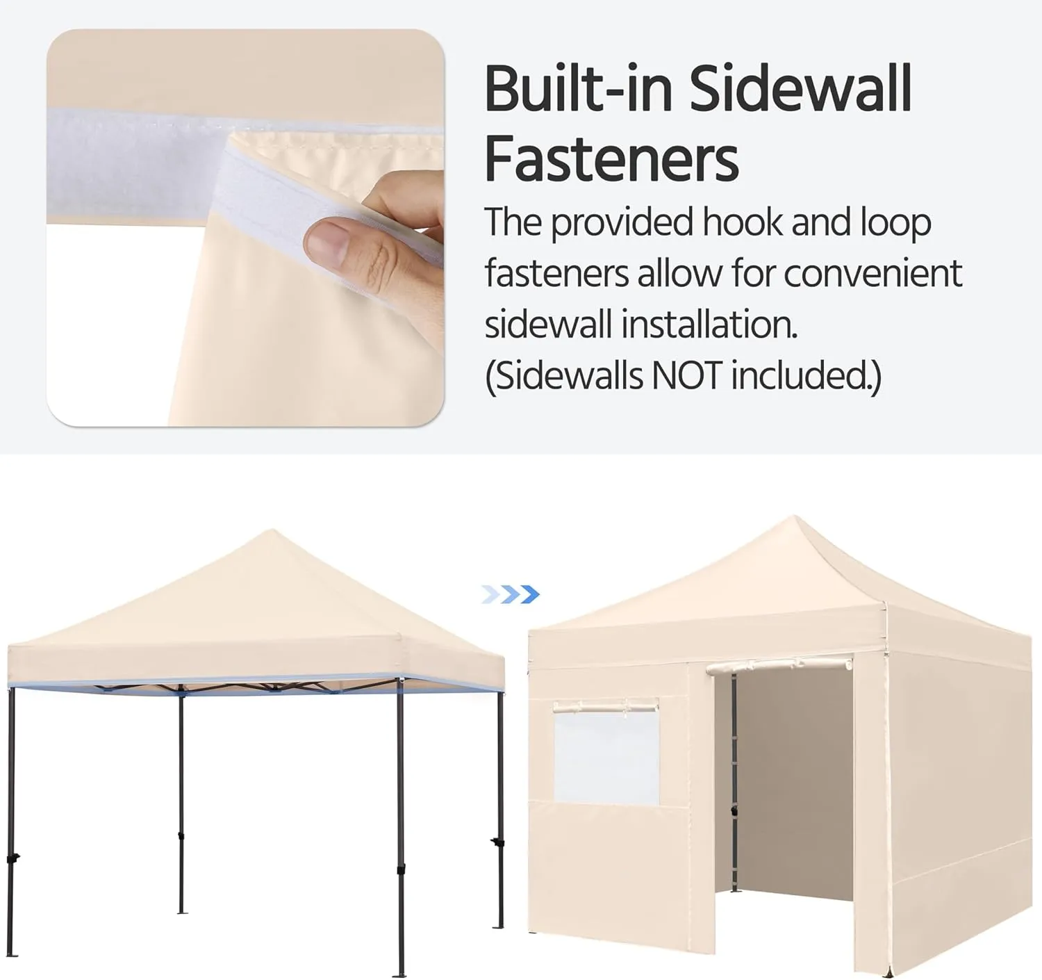 Yaheetech Canopy Tent, Commercial Instant Heavy Duty Canopy, 500D Waterproof Adjustable Canopy with Wheeled Carry Bag, 4 Sandbags and 4 Stakes (10x10, Beige)