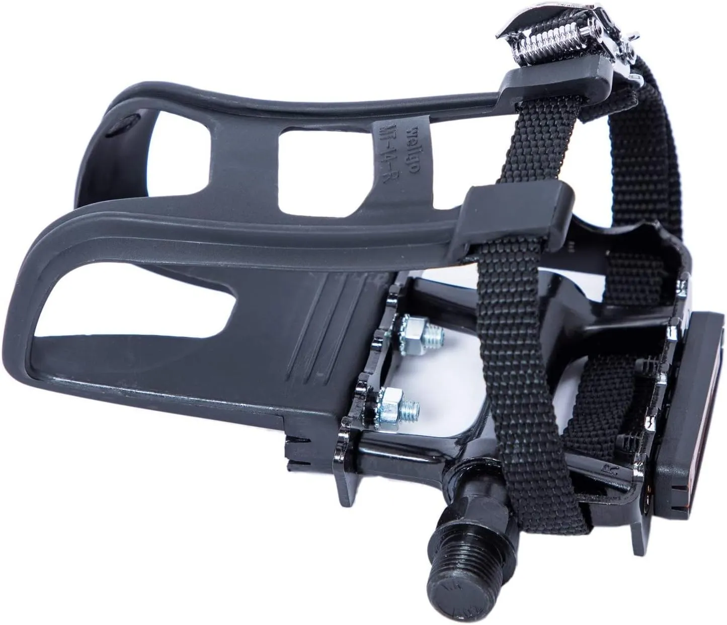 YBEKI All-Terrain Bike Pedals with Toe Clips & Adjustable Straps Dual-Purpose Resin/Alloy Bicycle Pedals 9/16" Spindle - Indoor/Outdoor Use for Exercise/Spin/Road Bikes MTB