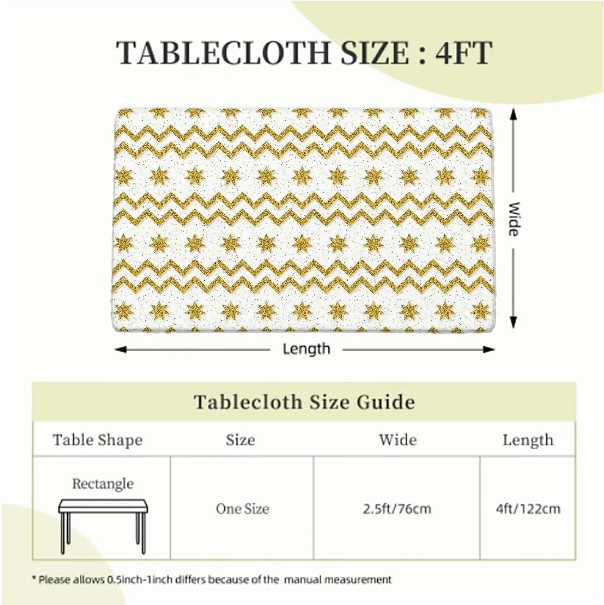 Yellow White Elastic Tablecloth Horizontal Zigzag Pattern Fitted Tablecloth Elastic Edge Table Cloth for Party Dining Home Picnic Abstract Fits up 4 Foot Tables